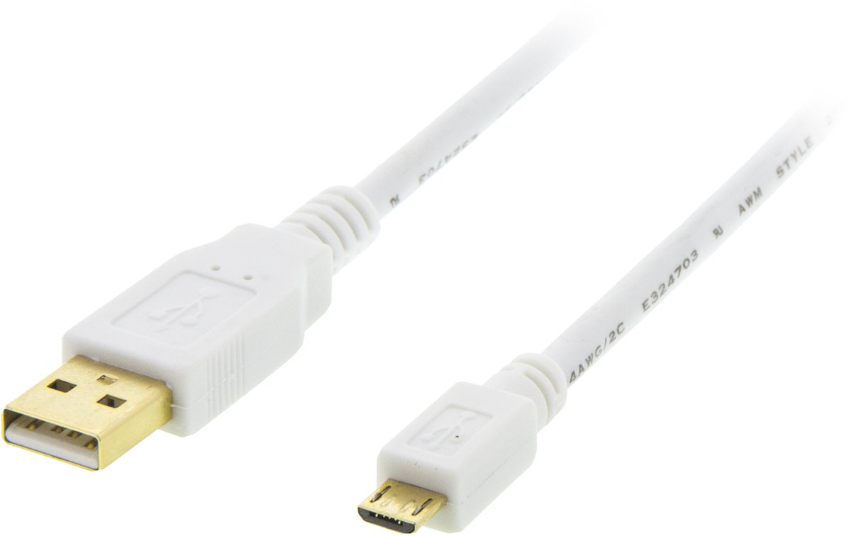 Deltaco USB 2.0 Cable Type A (M) Type Micro B (M) - 1 m