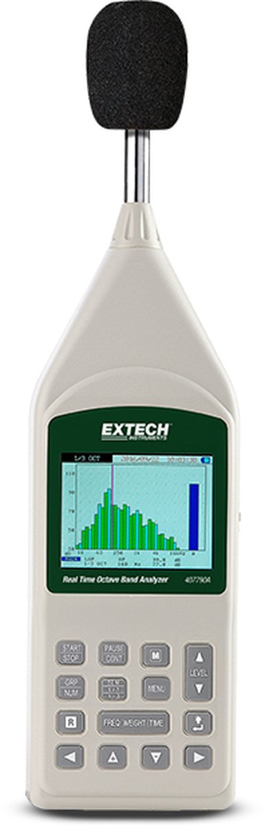 Extech Fonometro Data logger 407790A 20 - 130 dB 25 Hz - 10 kHz USB
