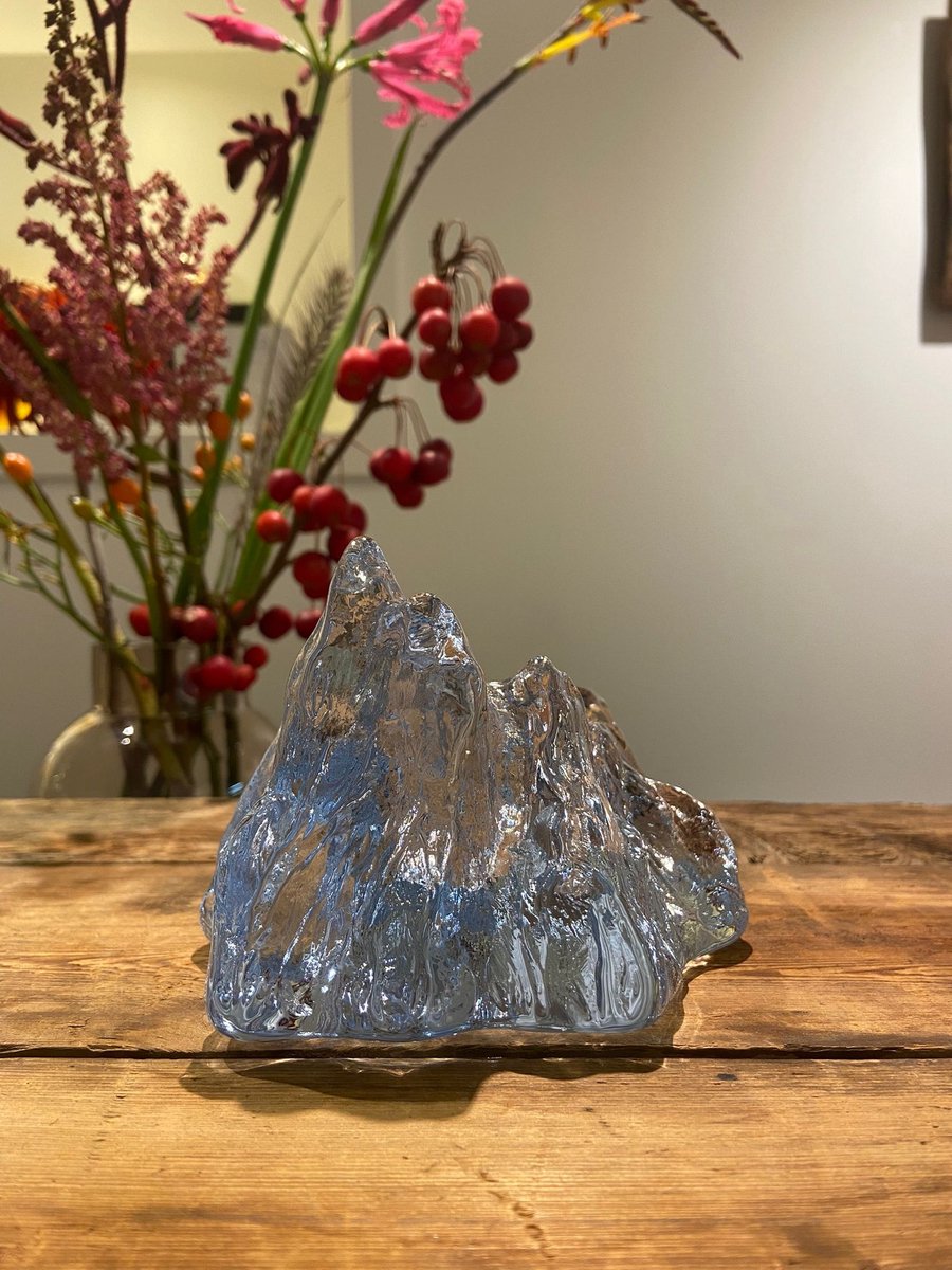 Kosta Boda Portavelas The Rock 91 mm Ice blue