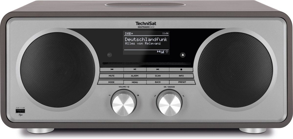 TechniSat DIGITRADIO 602, anthrazit/silber CD-Radio Internet DAB+, FM AUX, Bluetooth, CD, DAB+, Internetradio, MP3, FM, USB, WLAN incl. telecomando, Per