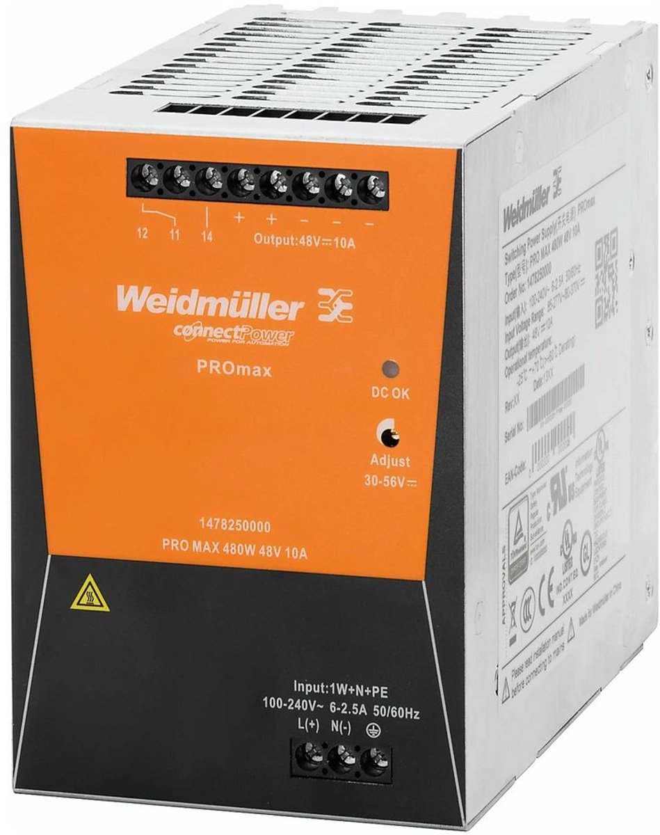 Weidmüller 1478140000 Alimentatore per guida DIN 24 V/DC 20 A 480 W Contenuto 1 pz.