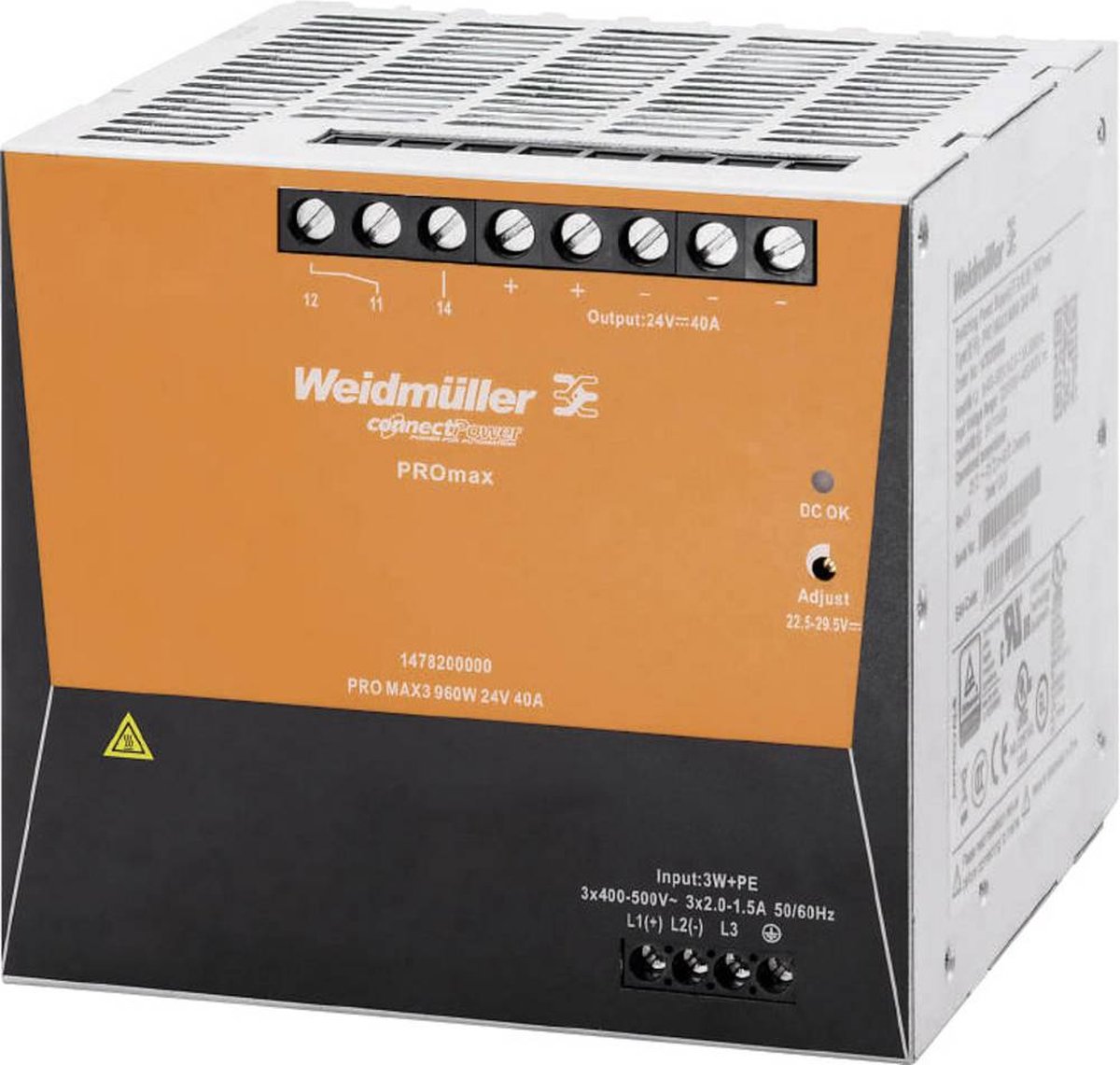 Weidmüller 1478230000 Alimentatore per guida DIN 12 V/DC 10 A 120 W Contenuto 1 pz.