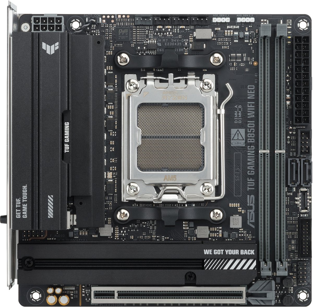 ASUS TUF GAMING B850I WIFI NEO Bundkort - AMD B850 - AMD AM5 - DDR5 RAM - Mini-ITX