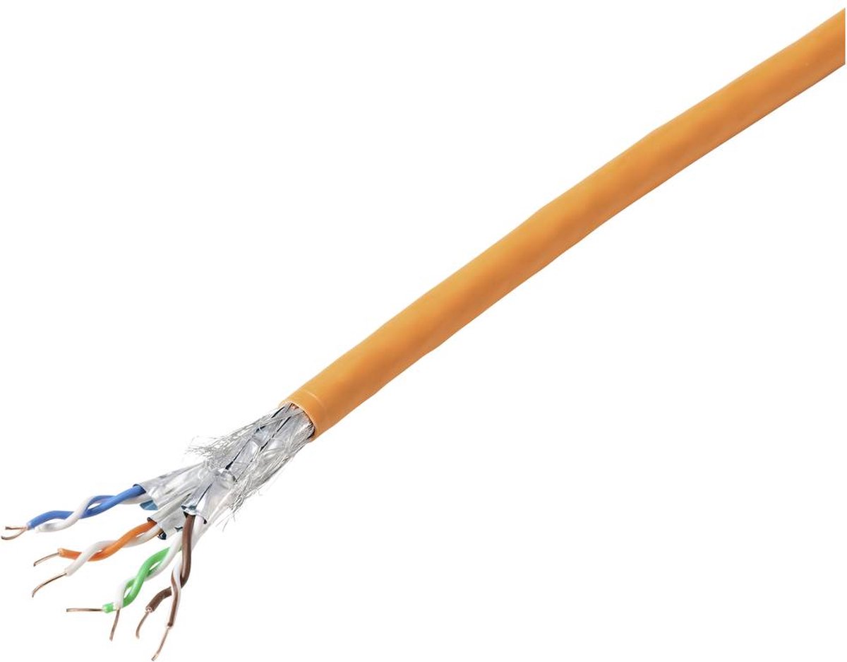 TRU COMPONENTS Cavo di rete CAT 7a S/FTP 4 x 2 x 0.26 mm² Certificato CPR-DCA Arancione 100 m