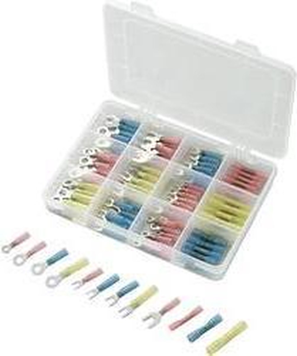 Assortimento di connettori a crimpare da 0,5 mm² a 6 mm², rossi, blu, gialli Conrad Components 549944, 104 pz.