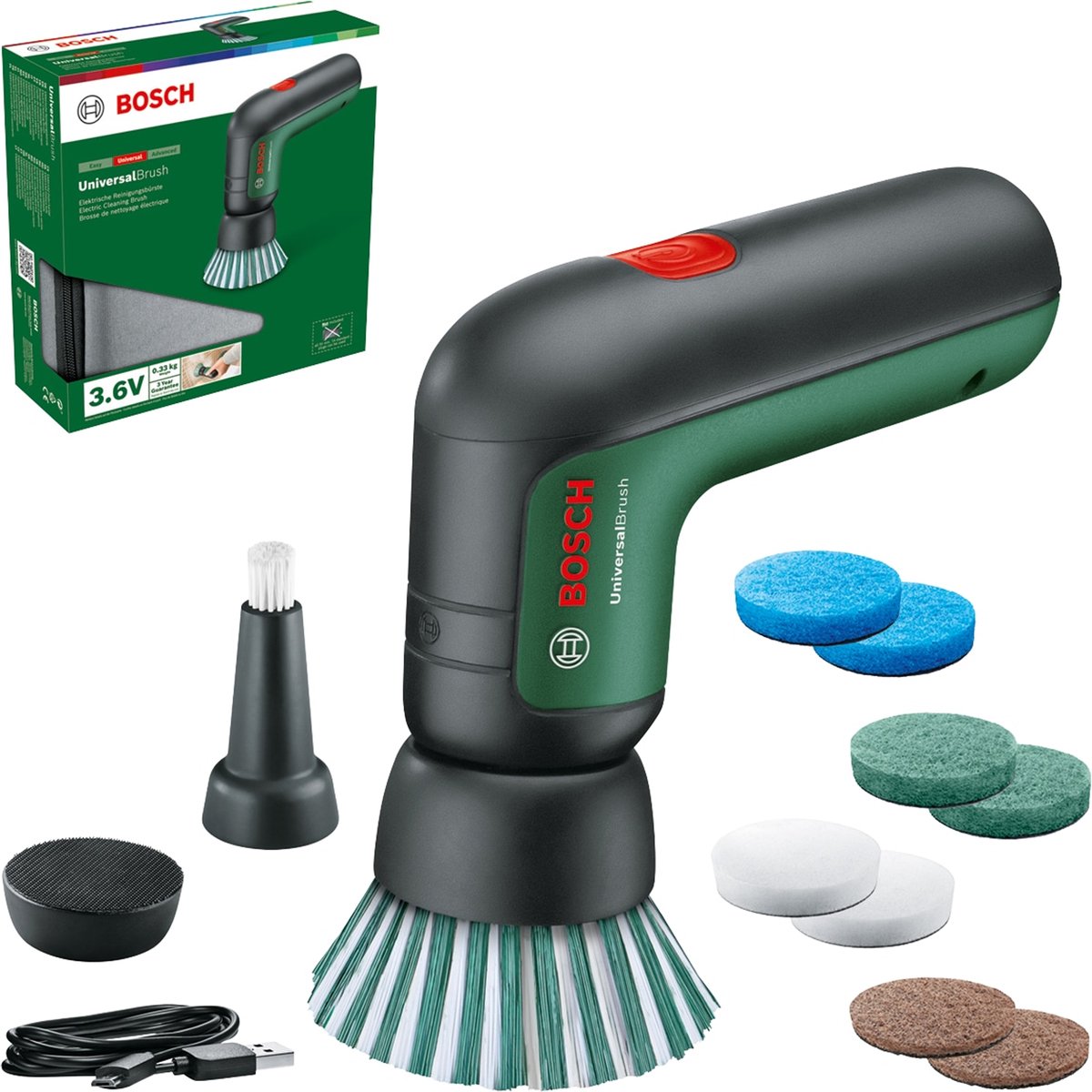 Bosch Home and Garden 06033E0002 UniversalBrush Set Pulitore multiplo a batteria
