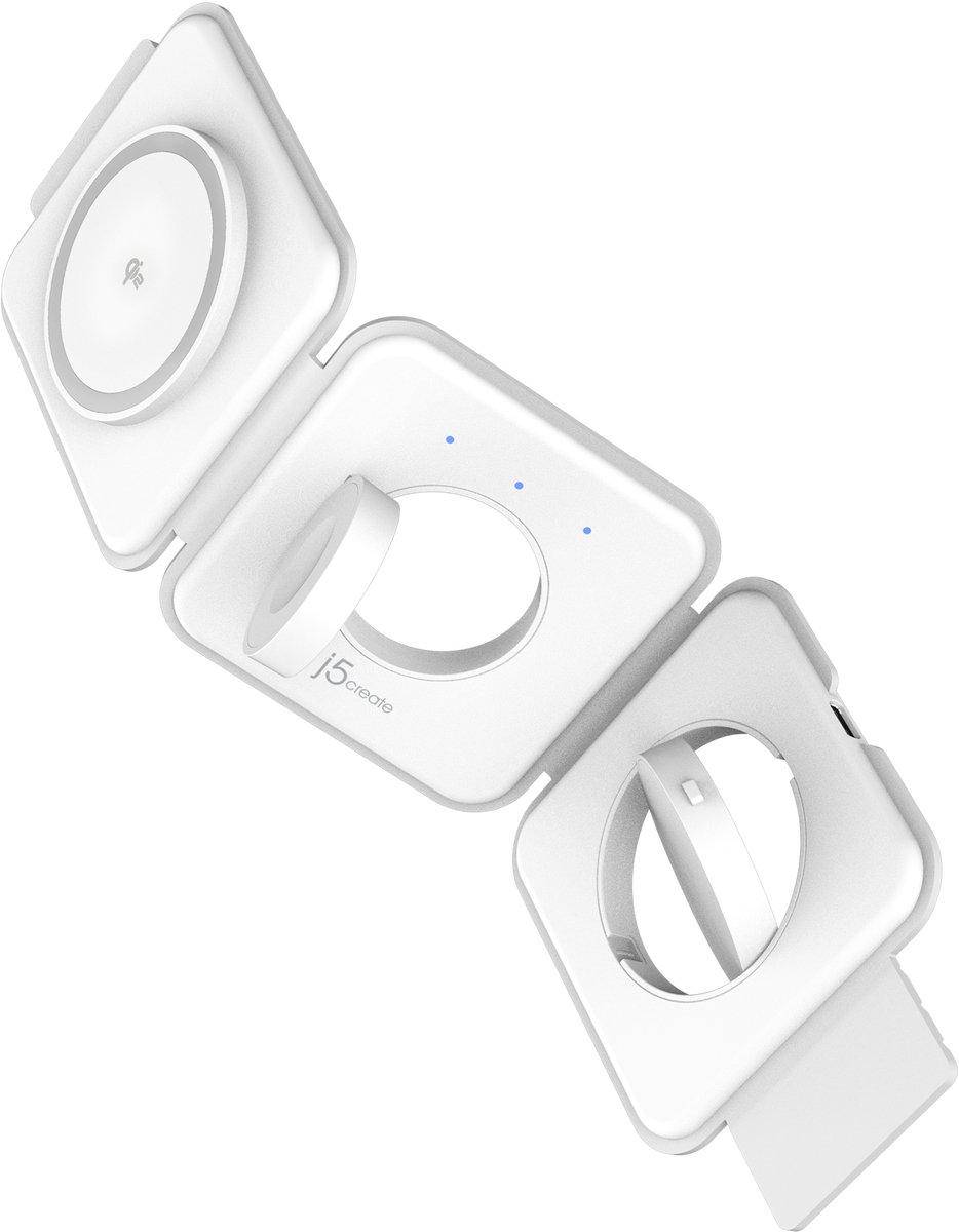 j5create Qi2 3-in-1 Magnetic Travel Wireless Charging Station