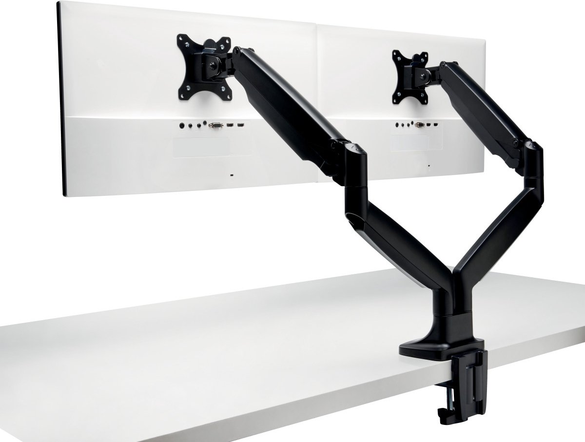 Kensington SmartFit® One-Touch højdejusterbar dobbelt monitorarm Sort