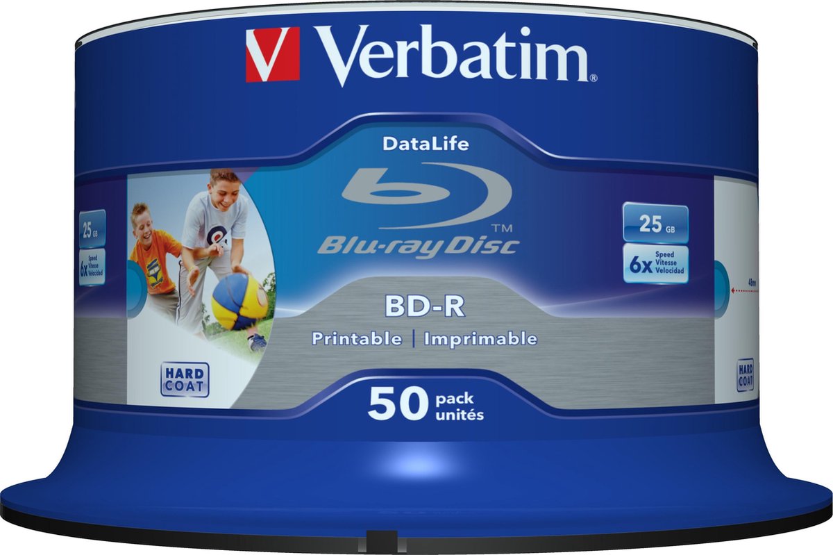 Verbatim 43812 Blu-ray BD-R SL vergine 25 GB 50 pz. Torre stampabile