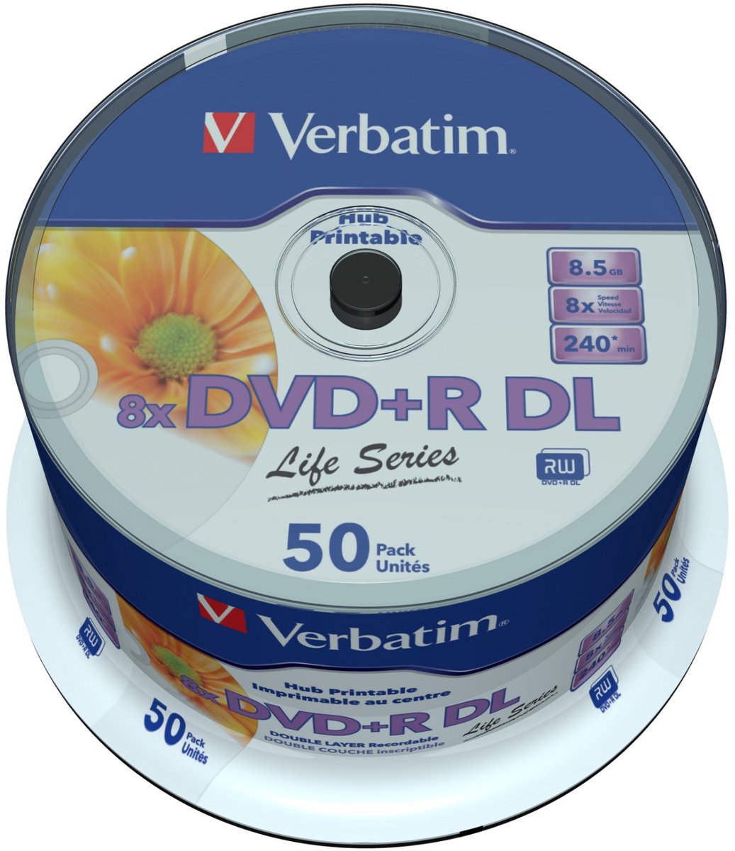 Verbatim 97693 DVD+R DL vergine 8.5 GB 50 pz. Torre stampabile