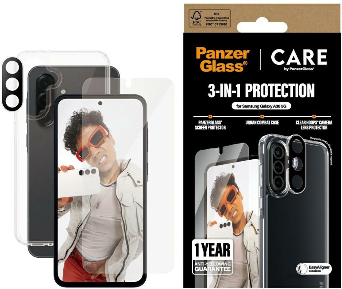 CARE by PanzerGlass Flagship 3-in-1 Bundle Samsung Galaxy A36 5G