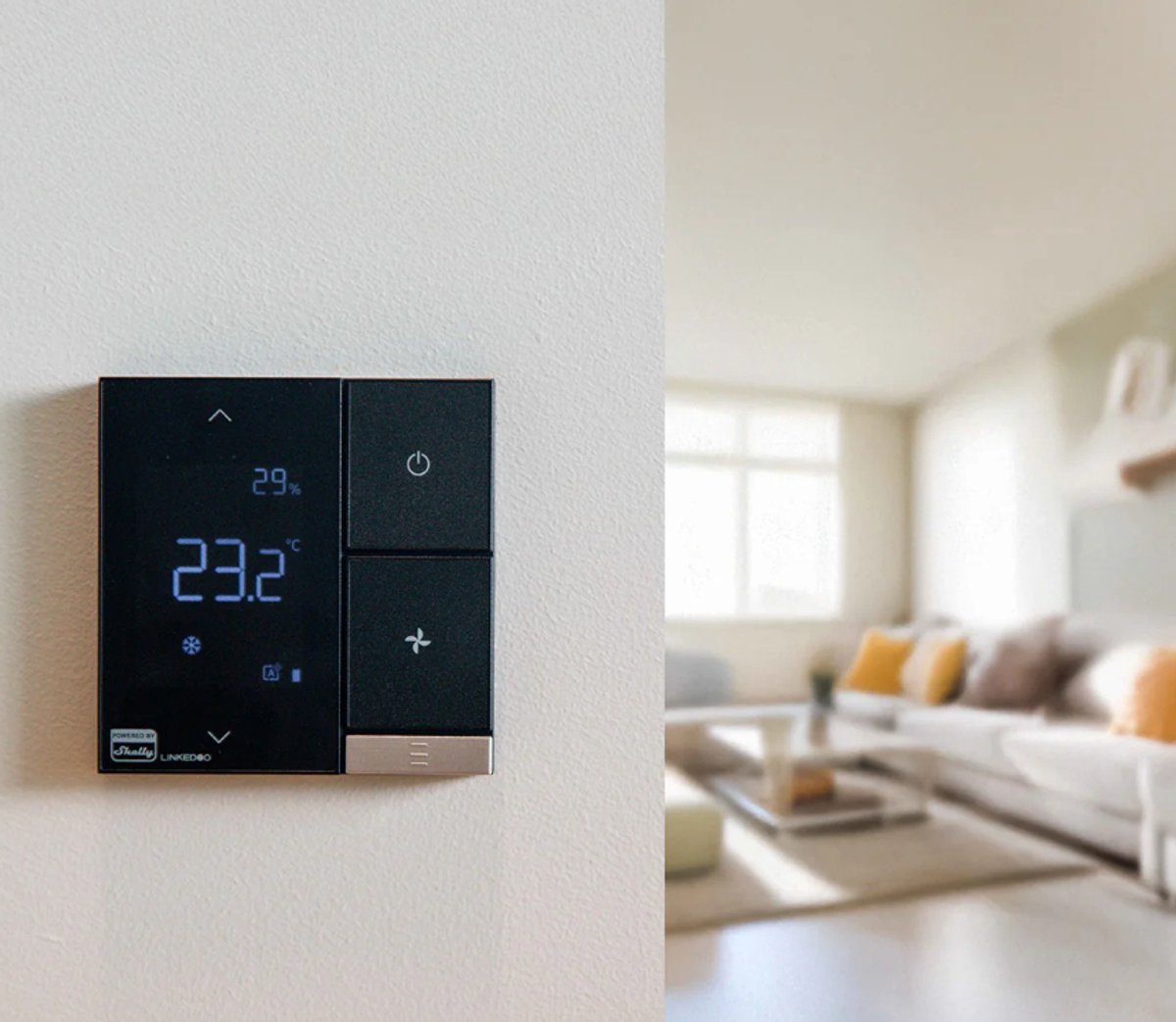 Shelly LinkedGo smartes HVAC-Thermostat Controllo del riscaldamento a pavimento, Termostato ambiente Bluetooth, Wi-Fi