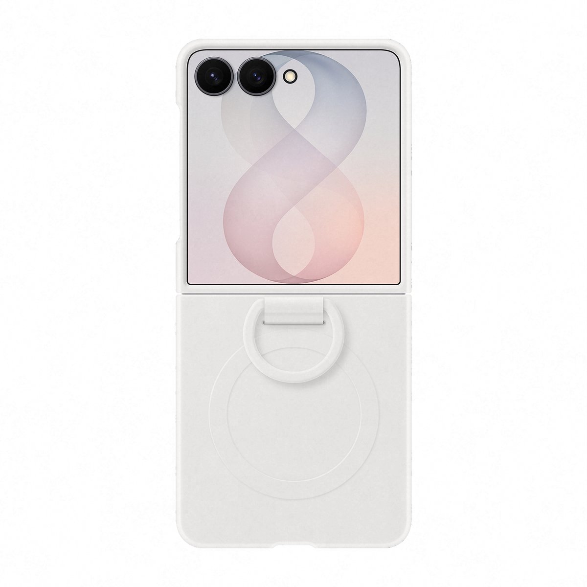 Samsung Galaxy Z Flip8 Silicone Ring Magnet Case - Cream