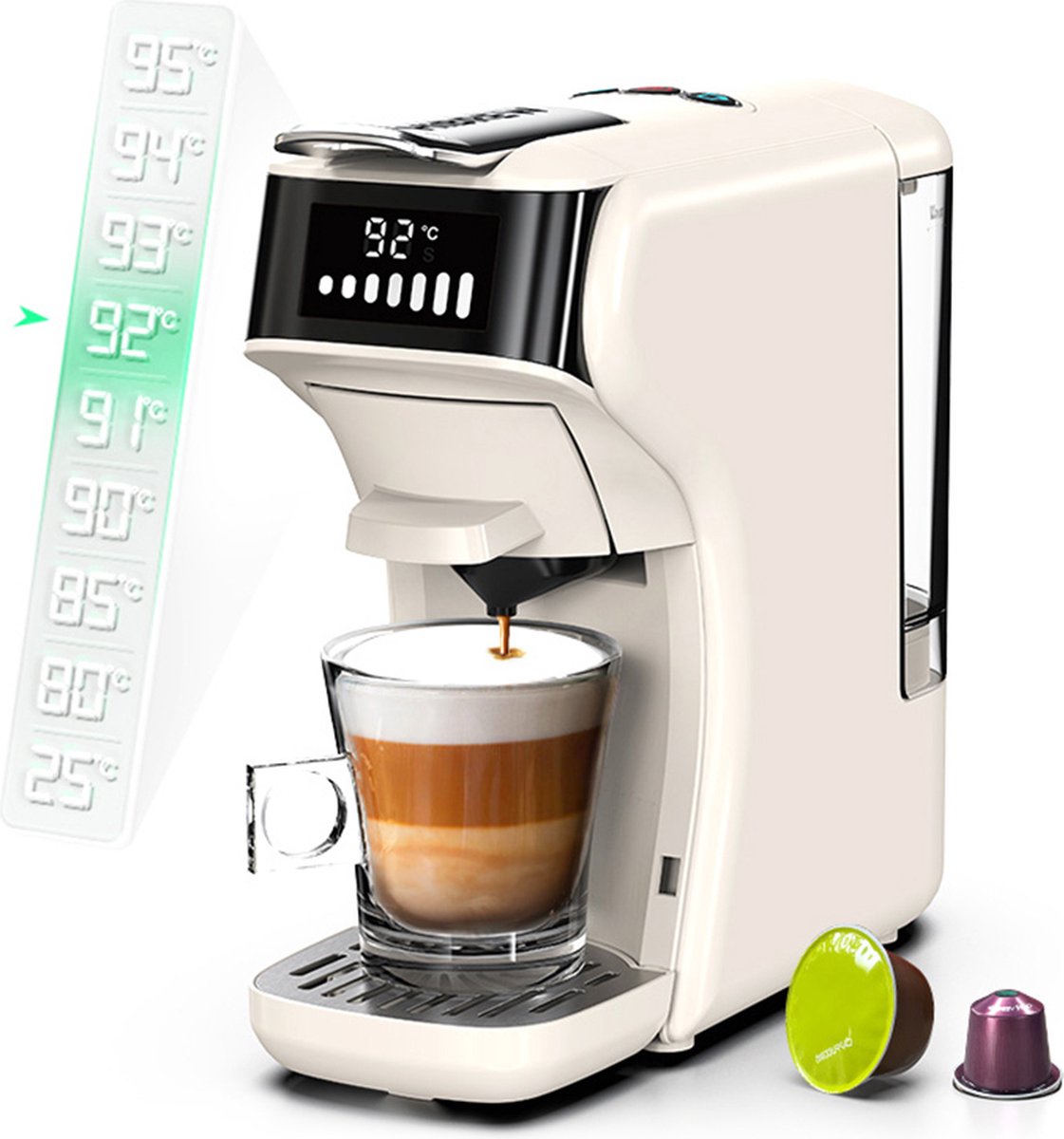 HiBREW 5-in-1 capsule coffee maker H1B-white (white)