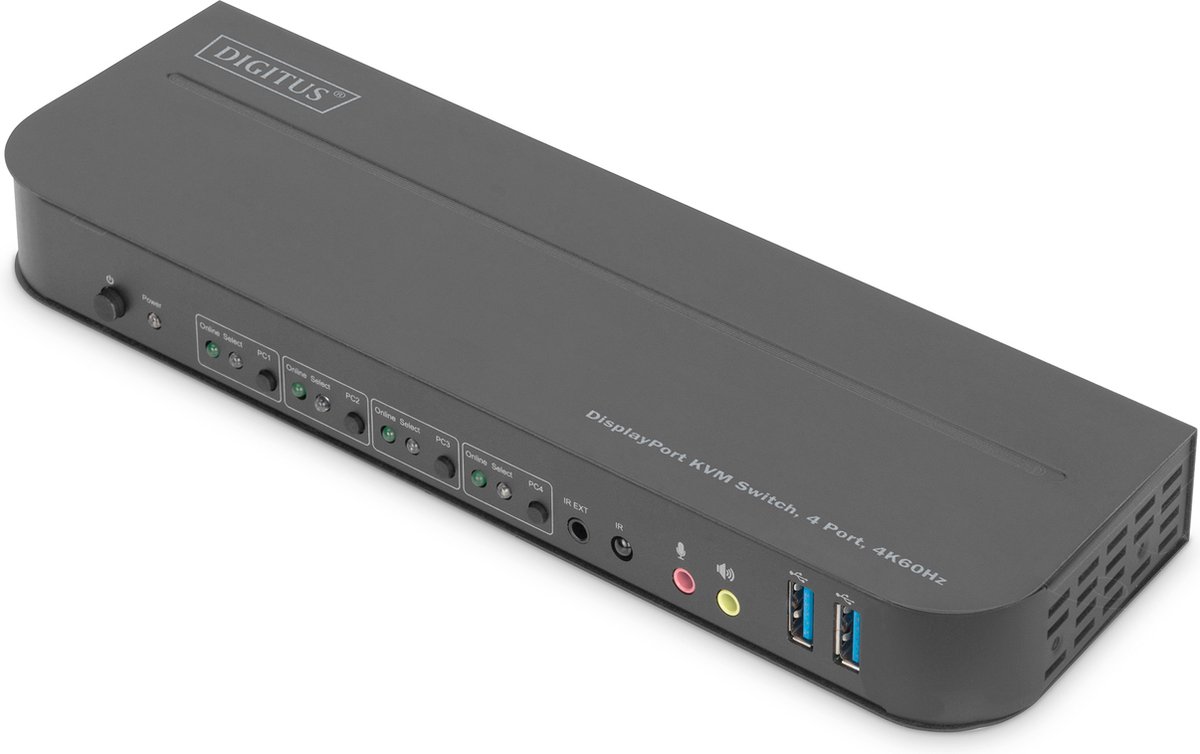 Digitus DS-12890 4 Porte Estensore KVM Display-Port, HDMI Mouse, Tastiera 3840 x 2160 Pixel