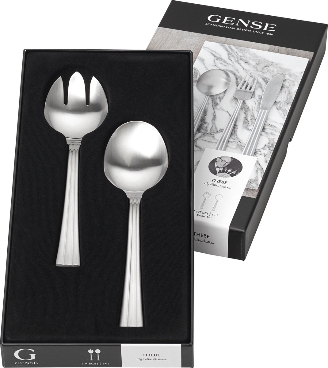Gense Salad servers Thebe 21 cm Matte steel