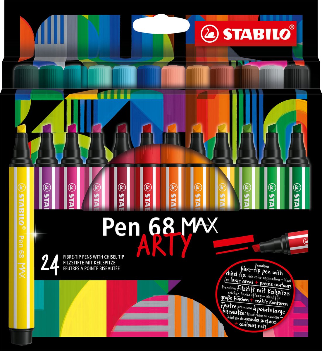STABILO Pen 68 Max Arty sæt med 24 penne