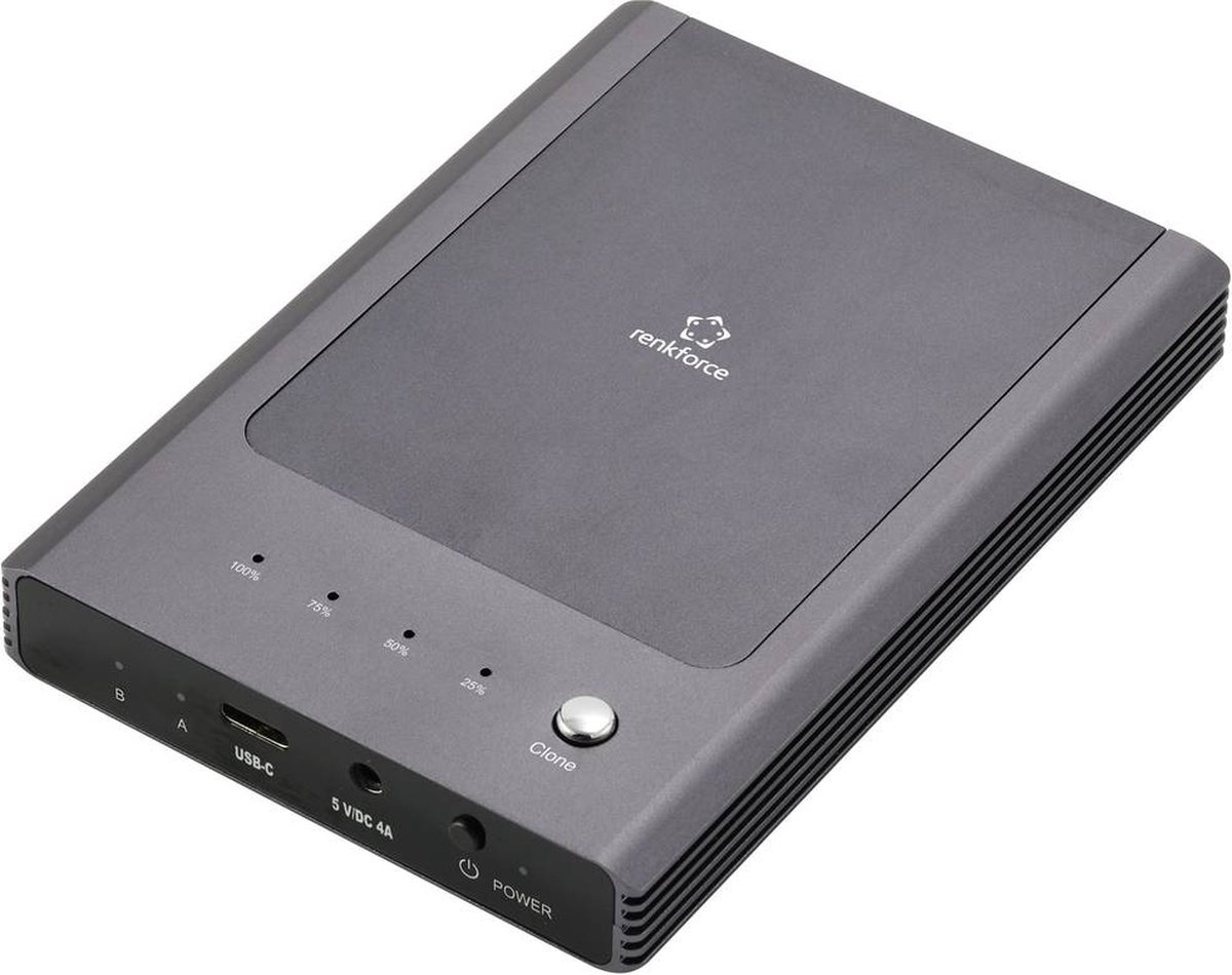 Renkforce RF-ENC-450 USB-C® M.2 PCIe NVMe 2 Porte Docking Station per hard disk Con la funzione copia