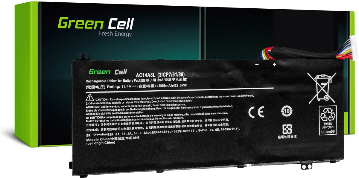 Batteria per notebook Green Cell AC14A8L 11.4 V 3800 mAh Acer