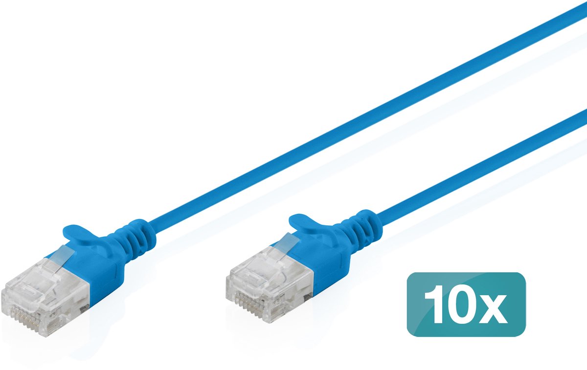 Digitus DK-1618-050S-B-10 RJ45 Cavo di rete, cavo patch CAT 6 U/UTP 5 m Blu 10 pz.