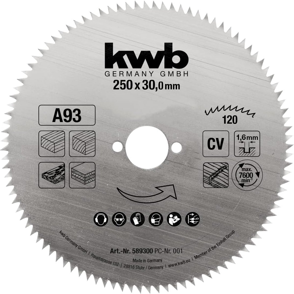 kwb 589300 Lama circolare 250 x 30 mm 1 pz.