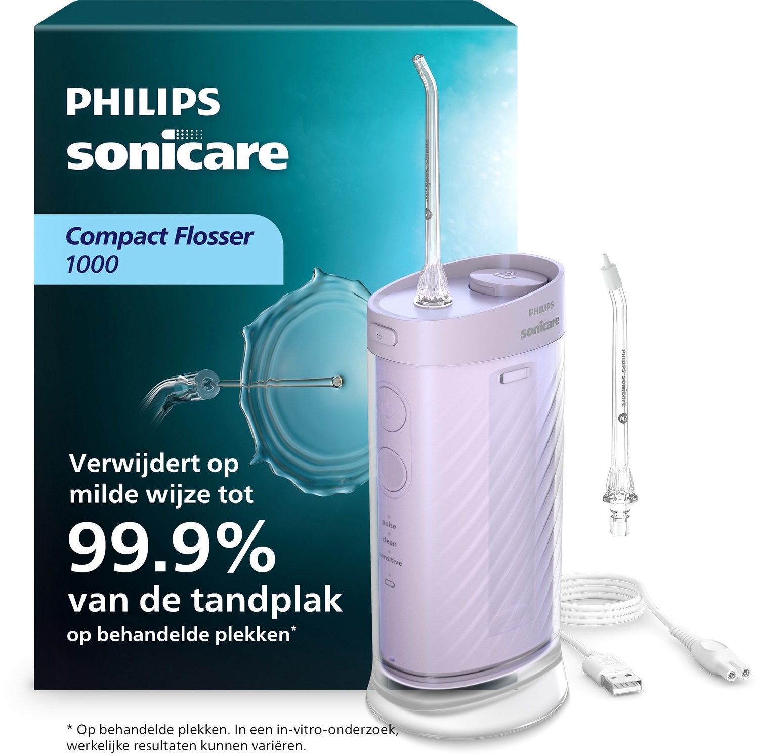 Philips Eltandbørste Sonicare Compact Flosser 1000 HX3333 - oral irrigator - purple