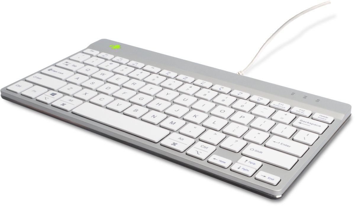 R-GO Tools Compact Break Cablato Tastiera Tedesco, QWERTZ Bianco Ergonomico
