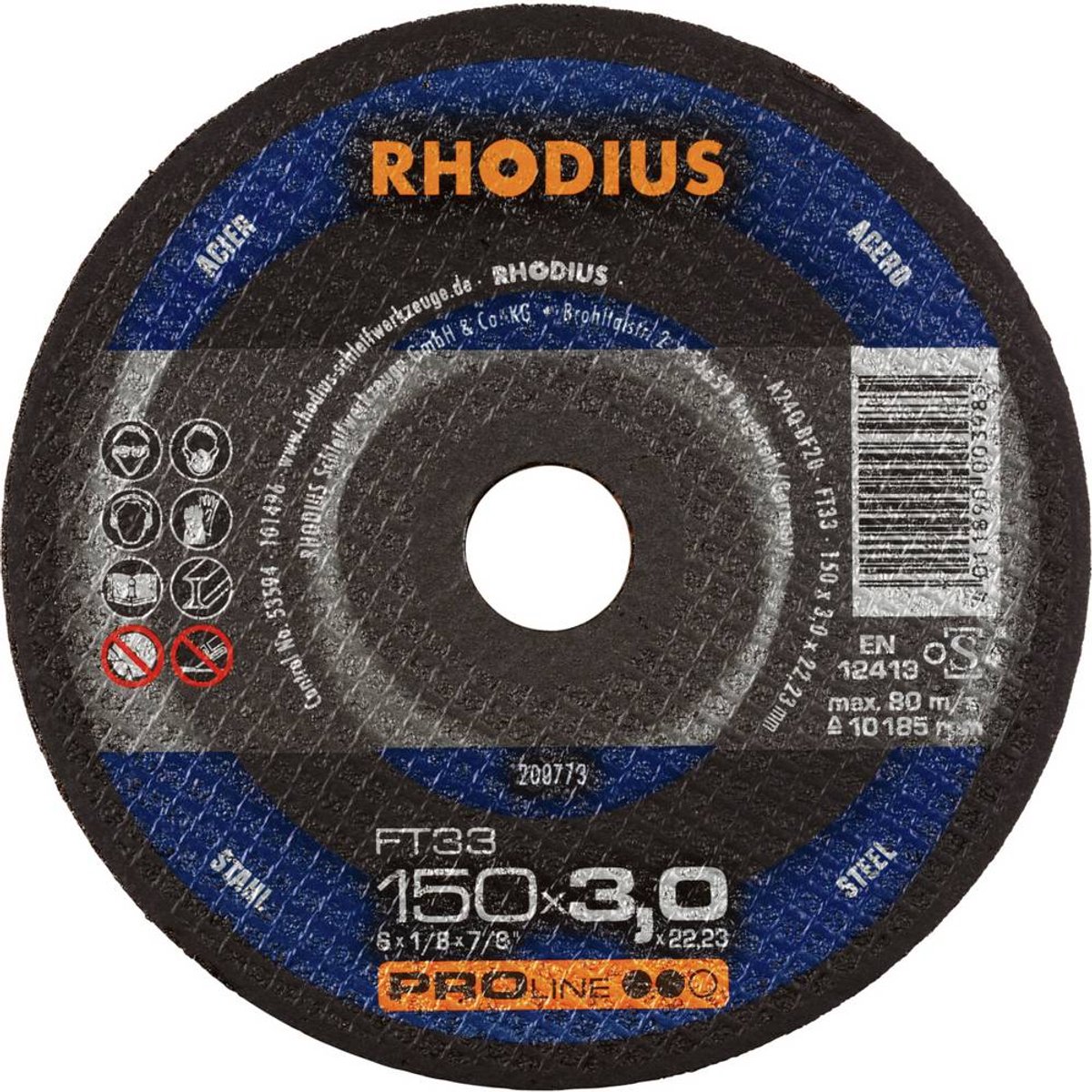 Rhodius FT33 200773 Kit dischi da taglio 25 pz. Acciaio