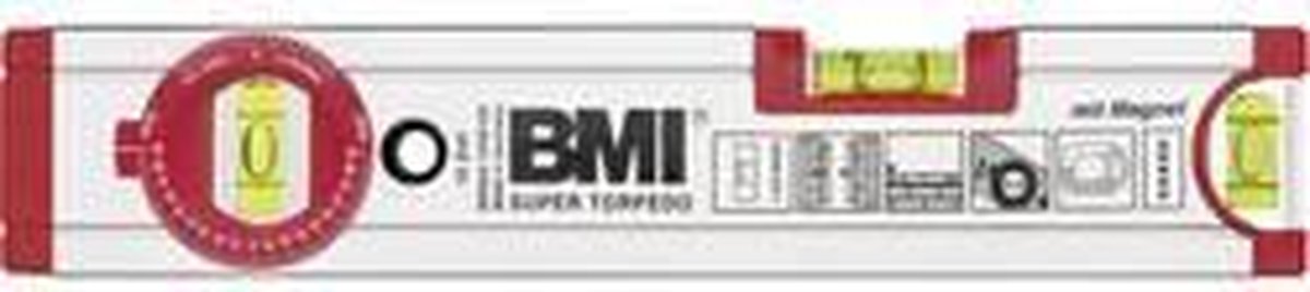 BMI Magnet-Wasserwaage 25cm SUPER TORPEDO 692025TWM Livella a bolla con magnete 25 cm 0.5 mm/m