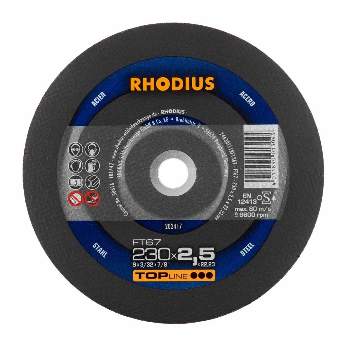 Rhodius FT67 202417 Kit dischi da taglio 25 pz. Acciaio