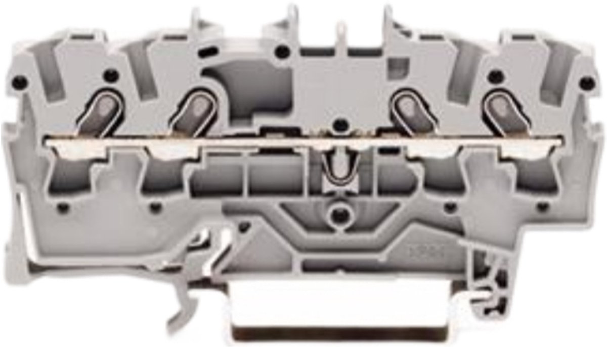 WAGO 2001-1401 Morsetto passante Collegamento gabbia a molla Grigio 100 pz.