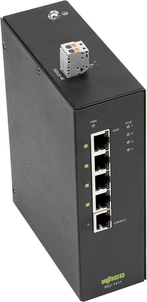 WAGO 852-1411 852-1411 Switch ethernet industriale 10 / 100 / 1000 MBit/s Funzione PoE