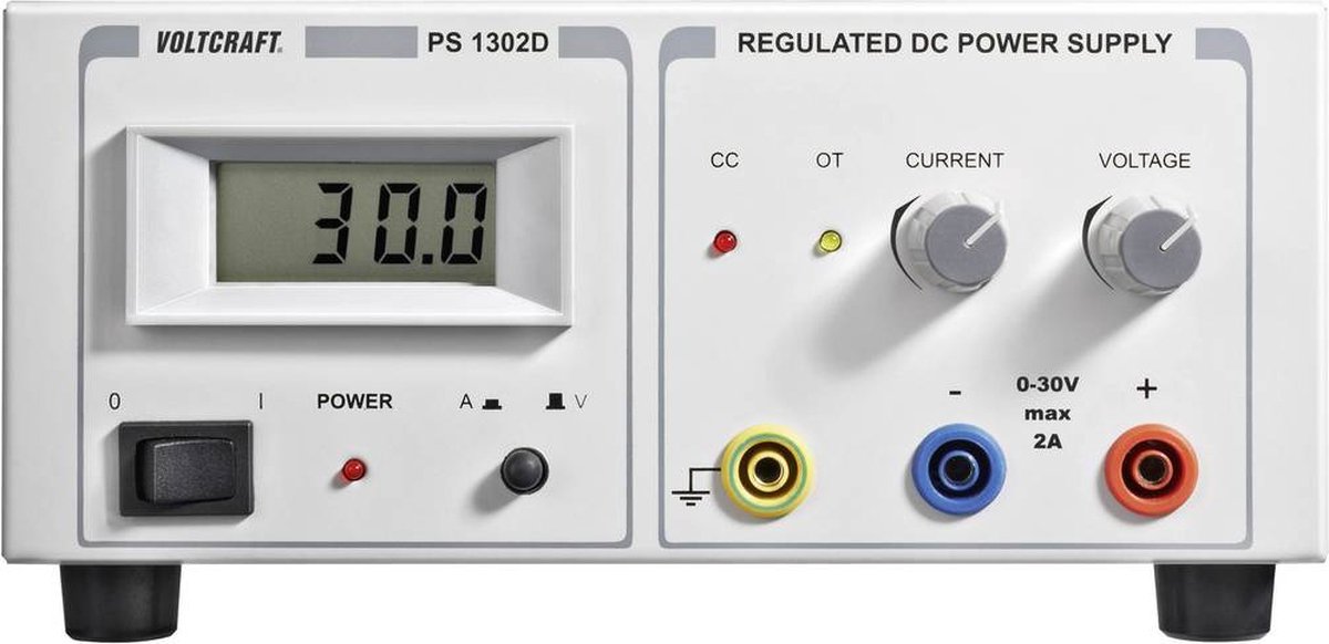VOLTCRAFT PS-1302 D Alimentatore da laboratorio regolabile 0 - 30 0 - 2 A 60 W Num. uscite 1 x