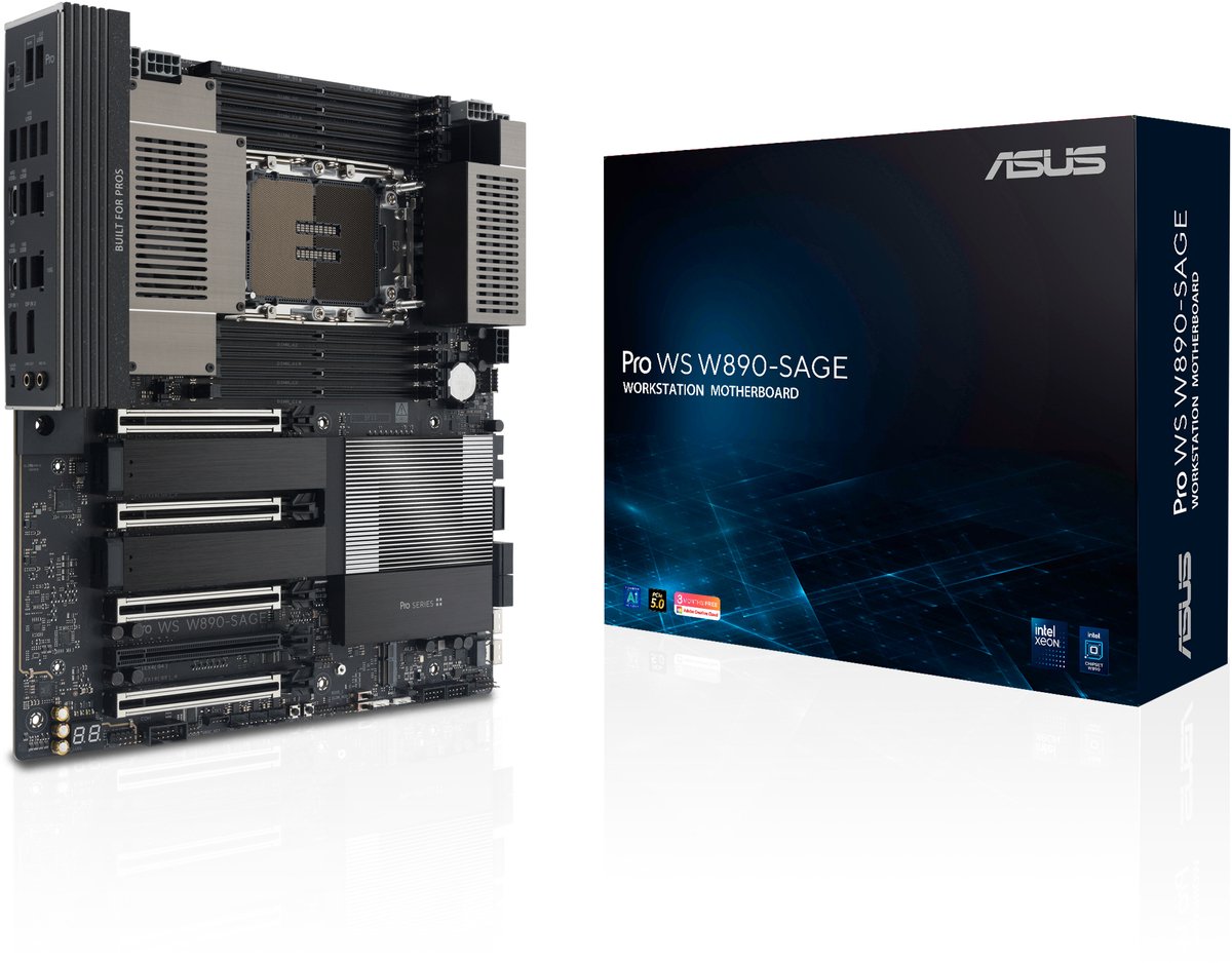 ASUS Pro WS W890-SAGE Bundkort - Intel W890 - Intel LGA4710-2 - DDR5 RAM - SSI (Server)