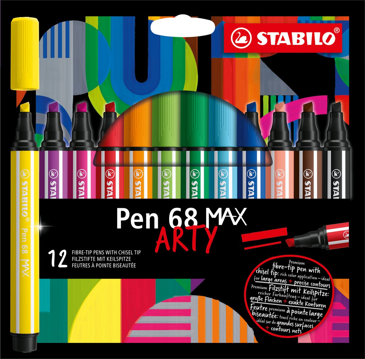 STABILO Pen 68 Max Arty sæt med 12 penne