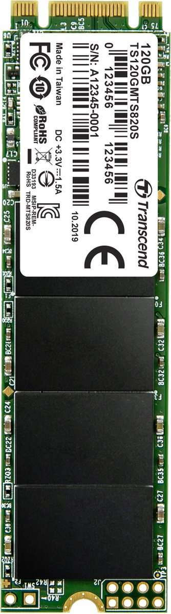 Transcend 820S 120 GB Memoria SSD interna SATA M.2 2280 M.2 SATA 6 Gb/s Dettaglio TS120GMTS820S