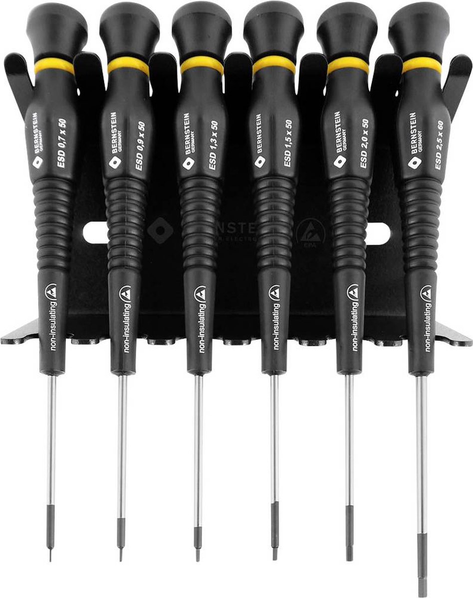 Kit cacciaviti ESD 6 parti BERNSTEIN Tools for Electronics Bernstein Werkzeugfabrik Brugola interna