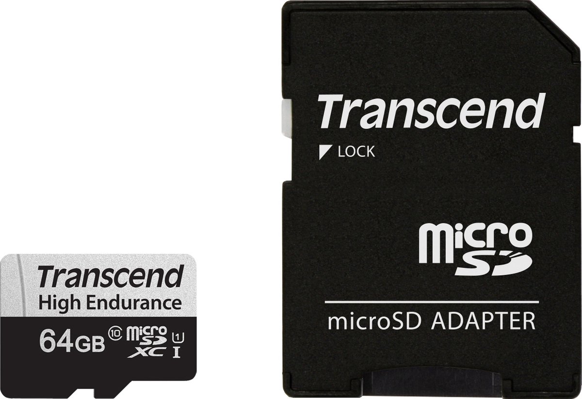 Transcend High Endurance 350V Scheda microSDXC 128 GB Class 10, UHS-I incl. Adattatore SD