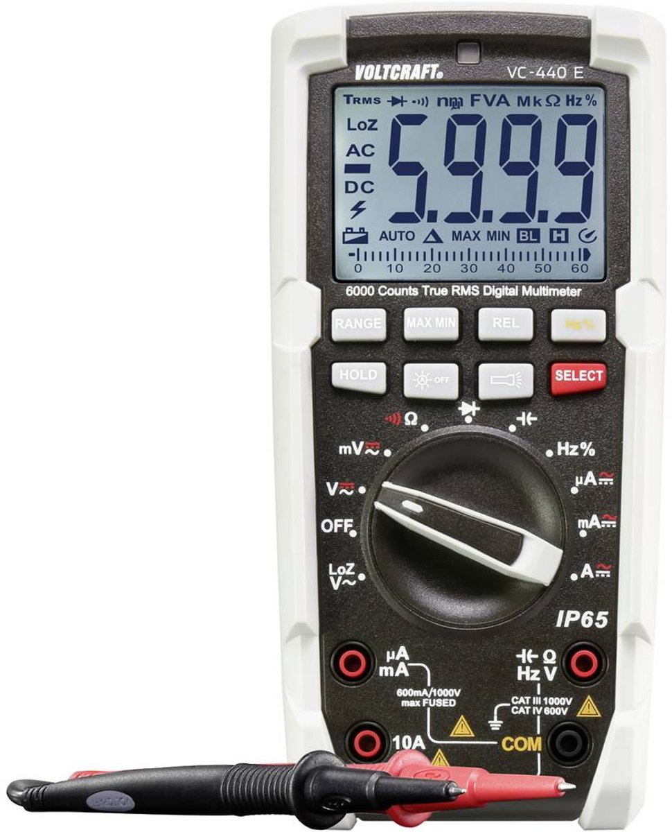 VOLTCRAFT VC-440 E Multimetro portatile Calibrato (ISO) digitale Protetto contro getti d acqua (IP65) CAT III 1000 V, CAT IV 600 V Display (Counts): 6000