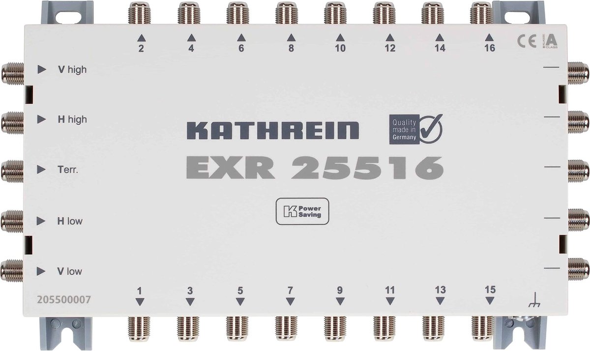 Kathrein EXR 25516 SAT multiswitch Ingressi (Multiswitch): 5 (4 satellitare / 1 terrestre) Numero utenti: 16 Funzione StandBy