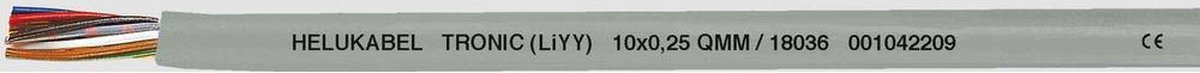 Cavo dati LiYY 3 x 0.34 mm² Grigio HELU 18058 100 m