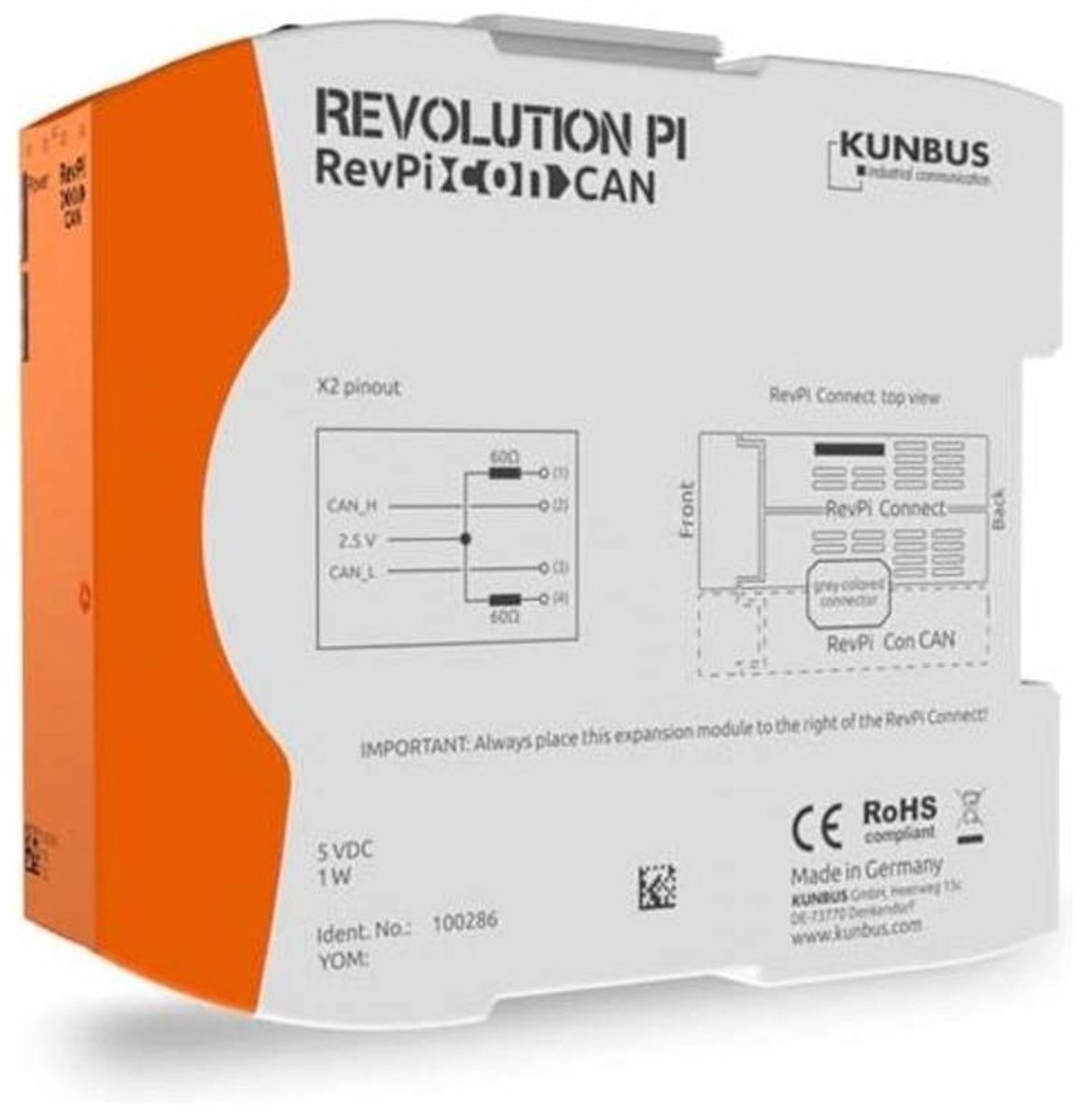 Revolution Pi by Kunbus PR100286 RevPi Con CAN Modulo bus CAN Bus 1 pz.