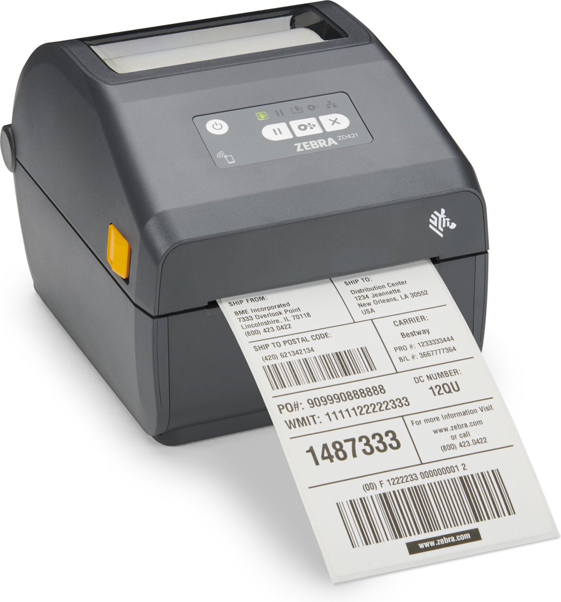 Zebra ZD421t Stampante di etichette a trasferimento termico 203 x 203 dpi Larghezza etichetta (max.): 108 mm USB, WLAN, Bluetooth®