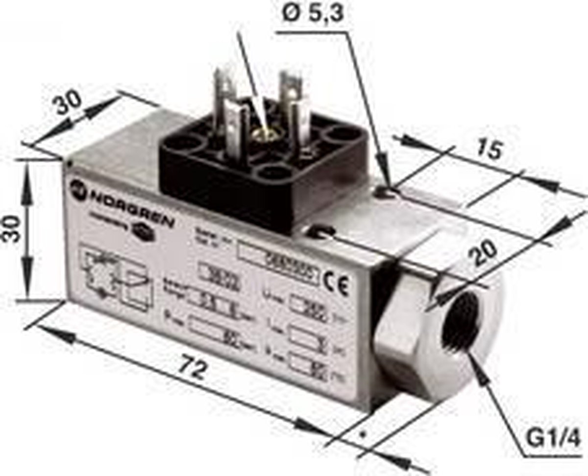 Pressostato IMI NORGREN G1/4 0.5 fino a 8 bar 1 scambio