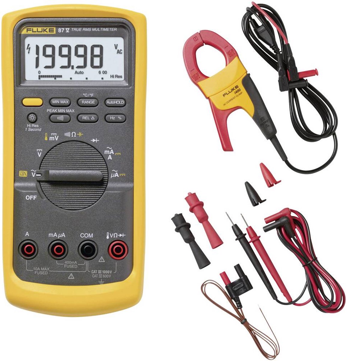 Fluke 87V IMSK Multimetro portatile digitale CAT III 1000 V, CAT IV 600 V Display (Counts): 20000