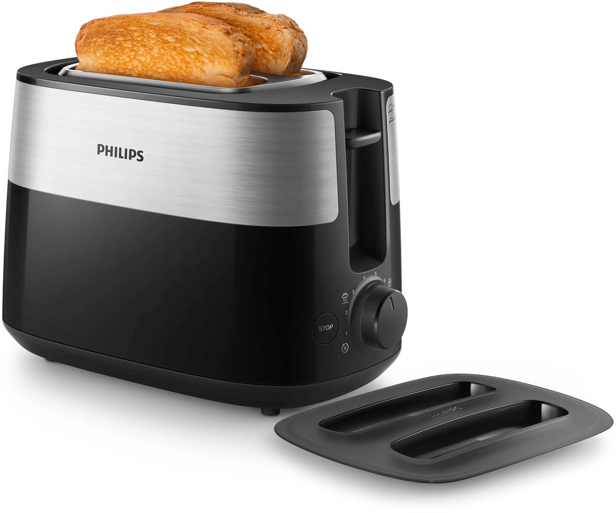 Philips Daily Collection Tostapane Nero, Argento