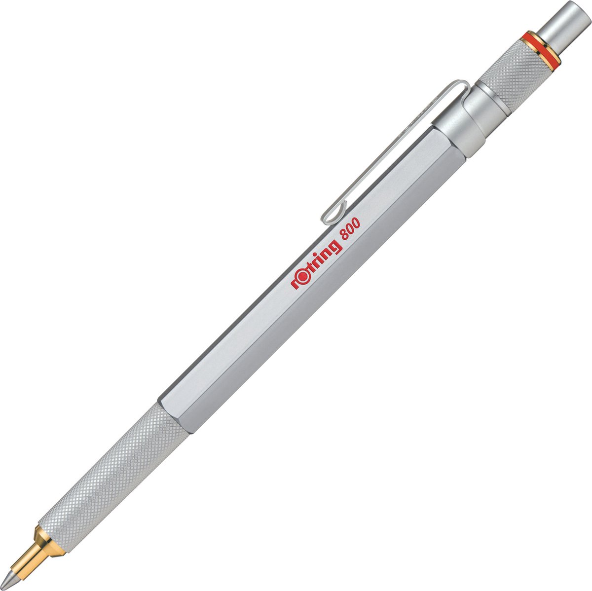 Rotring rOtring 800 kuglepen | Mellempunkt | Sort blæk | Sølv tønde | Genopfyldning