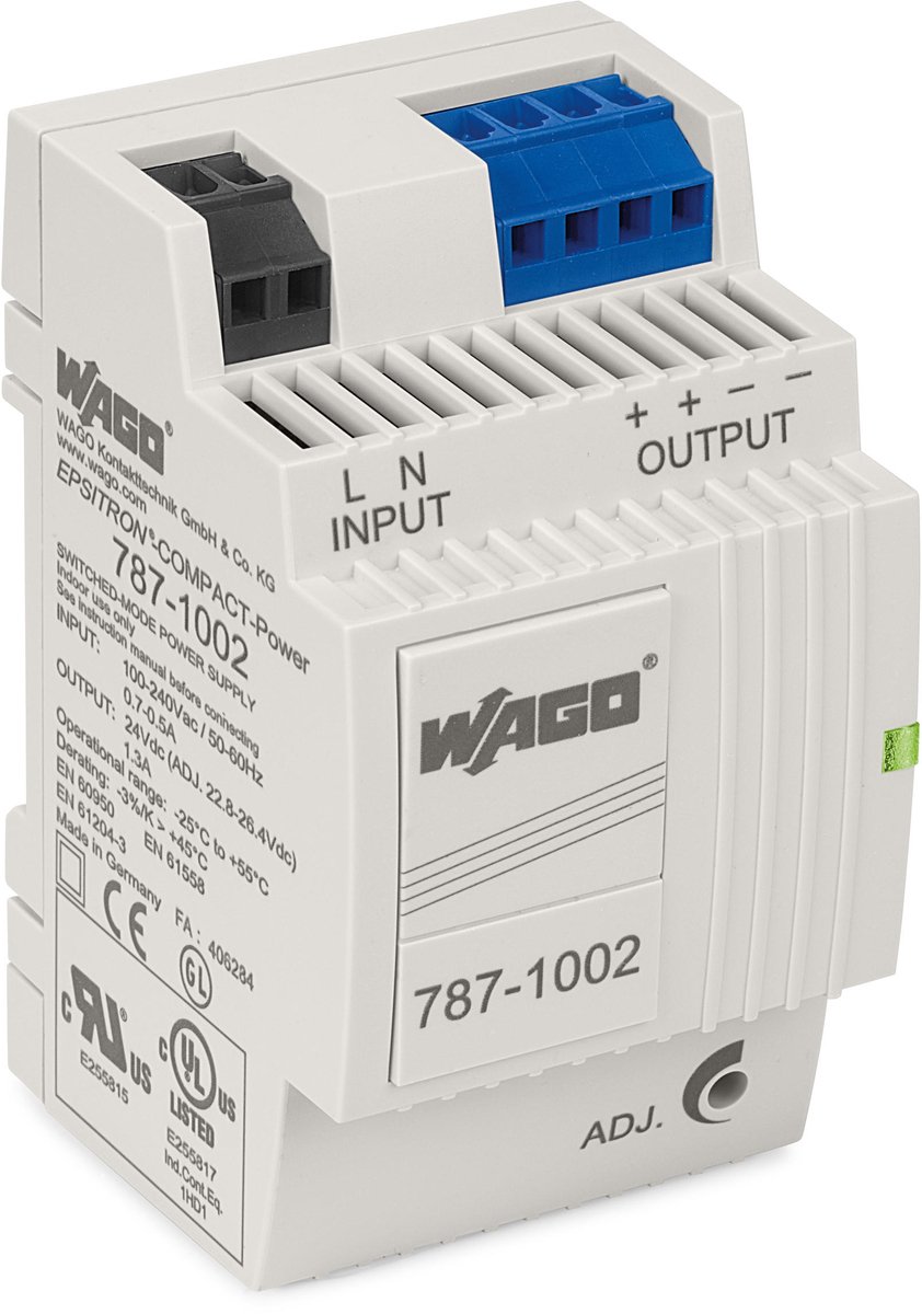 Alimentatore per guida DIN WAGO EPSITRON® COMPACT POWER 787-1002 26.4 V/DC 1.3 A 31.2 W 2 x