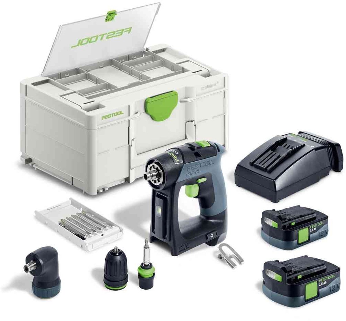 Festool CXS 12 2,5-Set 576865 Trapano avvitatore a batteria 10.80 V 2.50 Ah incl. batteria ricaricabile, incl. caricabatterie