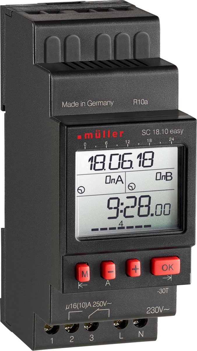 Müller SC 18.10 easy 230V 50-60Hz Timer per guida DIN 230 V/AC 4000 W